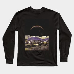 Life Under The Capital Moon - Retro Futurism, Sci Fi, Space Aesthetic Long Sleeve T-Shirt